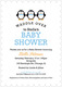 Three Blue Penguins Waddle Over Shower Invitations Image 6 of 6